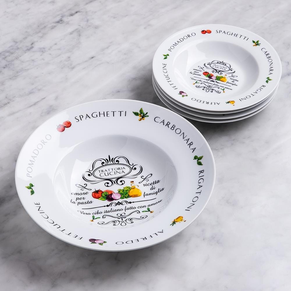 Entertaining Stuff Tavola Porcelain Pasta Bowls 5 Pieces