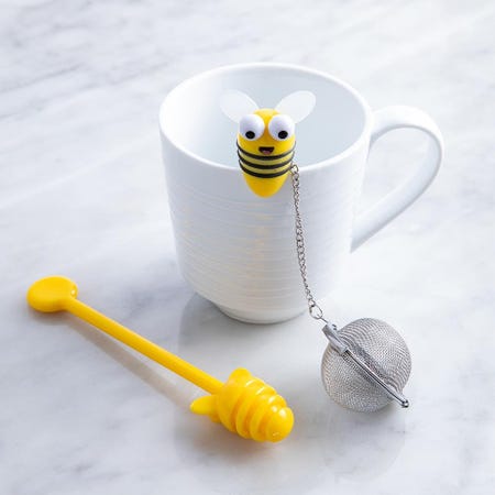 97472_Joie_Beehive_Tea_Infuser_with_Honey_Dipper__Multi_Colour