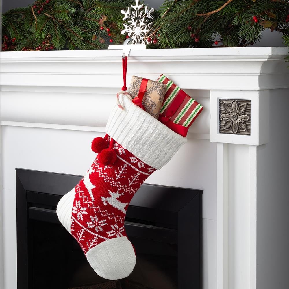 97684 KSP Christmas Nordic Stocking Knit  Red
