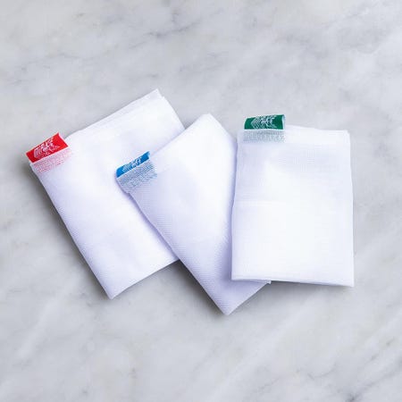 98088 Mirage Shop Smart Reusable Mesh Bag   Set of 3  White