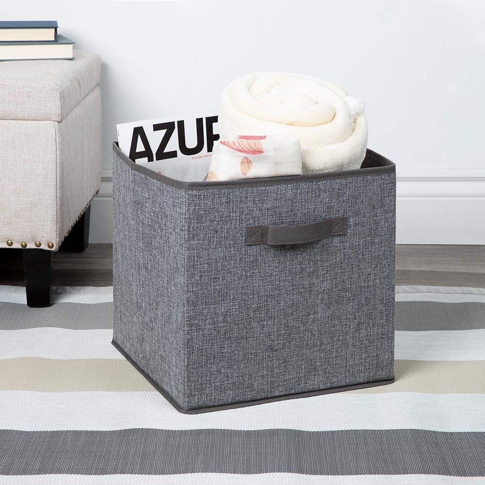 KSP Linea Fabric Storage Cube Grey 31 cm sq. Kitchen Stuff Plus