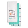 99121 Harman Combo 'Baking Is Love' Cotton Kitchen Towel   3 Pc Set