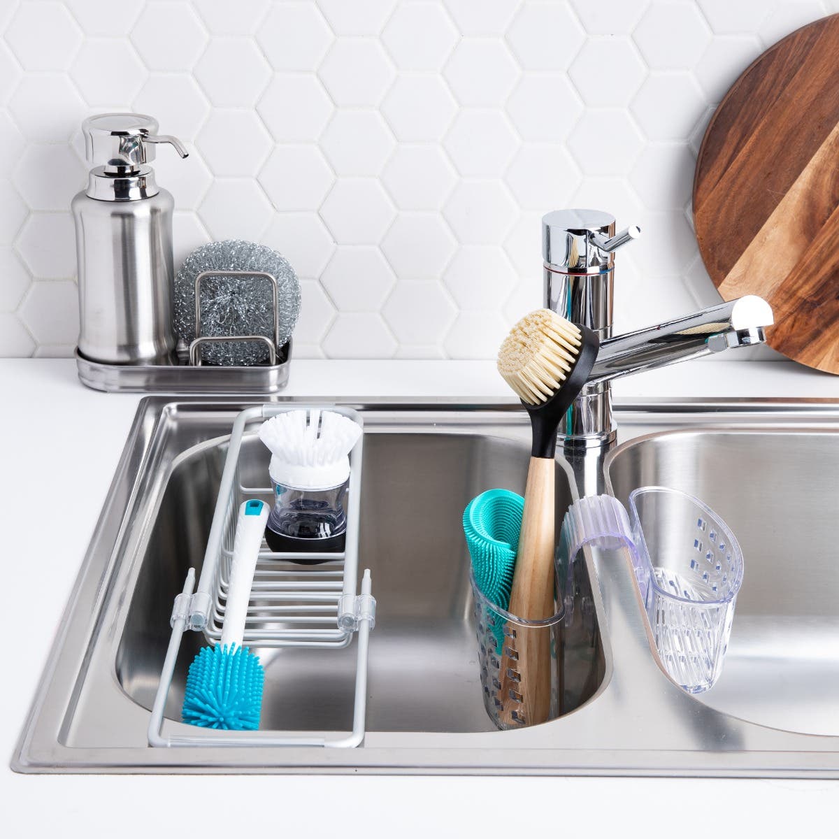 iDesign Sinkworks Silicone Sink Organizer Kitchen Stuff Plus