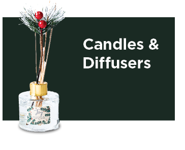 Candles & Diffusers - fragrance diffuser with faux twigs, berries, and evergreen leaves
