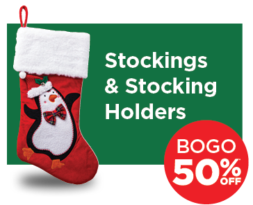 Stockings & Stocking Holders - red stocking with a dancing penguin