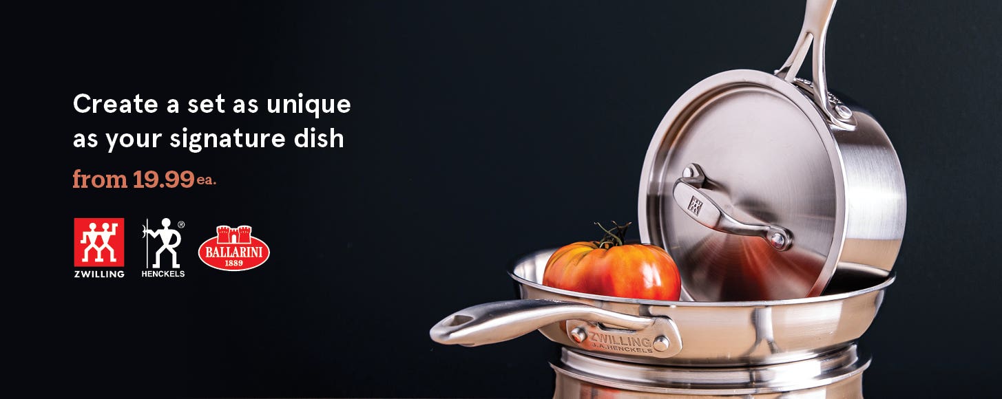 ZWILLING & Henckels Open Stock Cookware - close-up of stainless steel cookware