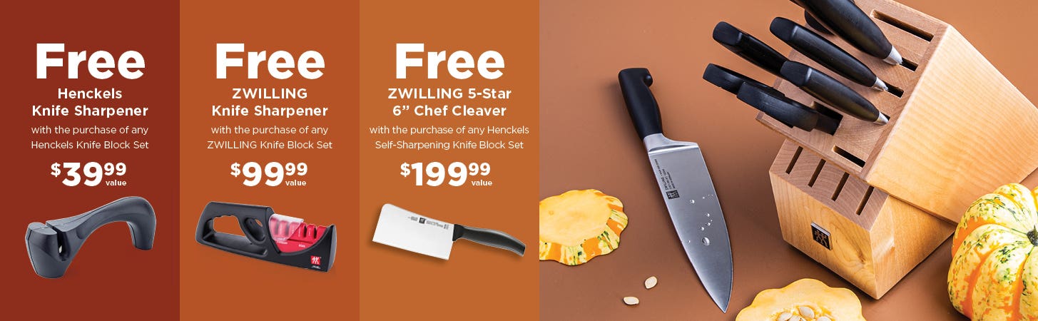 Knife Block Sets - FREE Gift with purchase