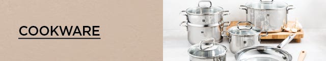 Cookware - Top Brands You Trust - stainless steel cookware set on a countertop for mobile