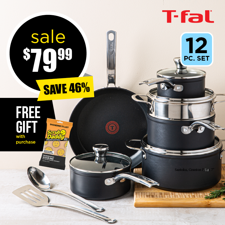 T-Fal Unlimited Platinum Anodized Non-Stick Cookware - Set/12