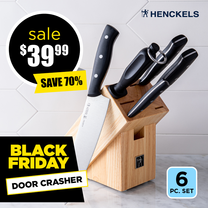 6 Pc. Henckels Fine Edge Pro V Wood Knife Block Set