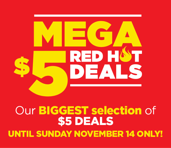 Shop Mega $5 Red Hot Deals for mobile